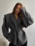 Oversize Blazer Suit - Grey / S