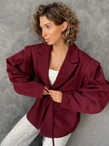 Oversize Blazer Suit - Wine red / S