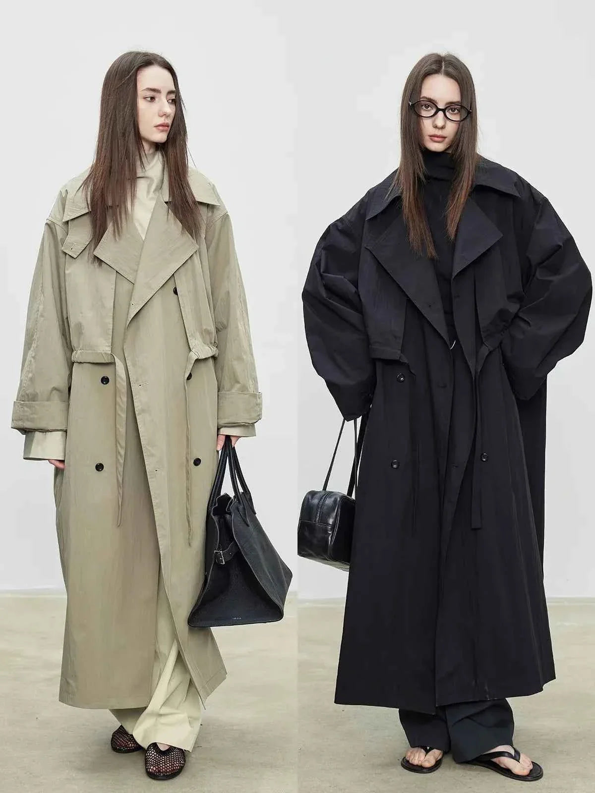 Oversized Long Trench Coat for Women