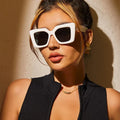 Oversized Square Sunglasses Women - White / As Picture
