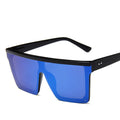 Oversized Square Sunglasses Women - BlackBlue / Free cloth