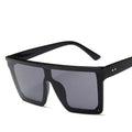 Oversized Square Sunglasses Women - BlackGray / Free cloth
