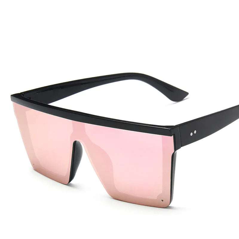 Oversized Square Sunglasses Women - BlackPink / Free cloth