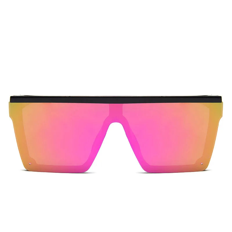 Oversized Square Sunglasses Women - BlackPurple / Free cloth