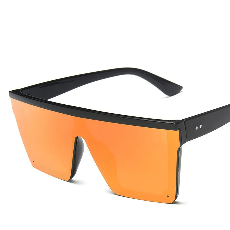 Oversized Square Sunglasses Women - BlackRed / Free cloth