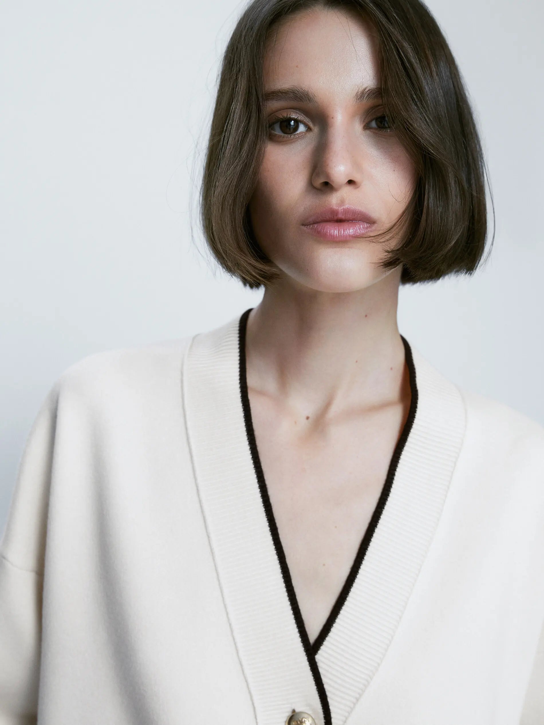 Patchwork Design Pocket Temperament Women’s Knit Cardigan Sweater