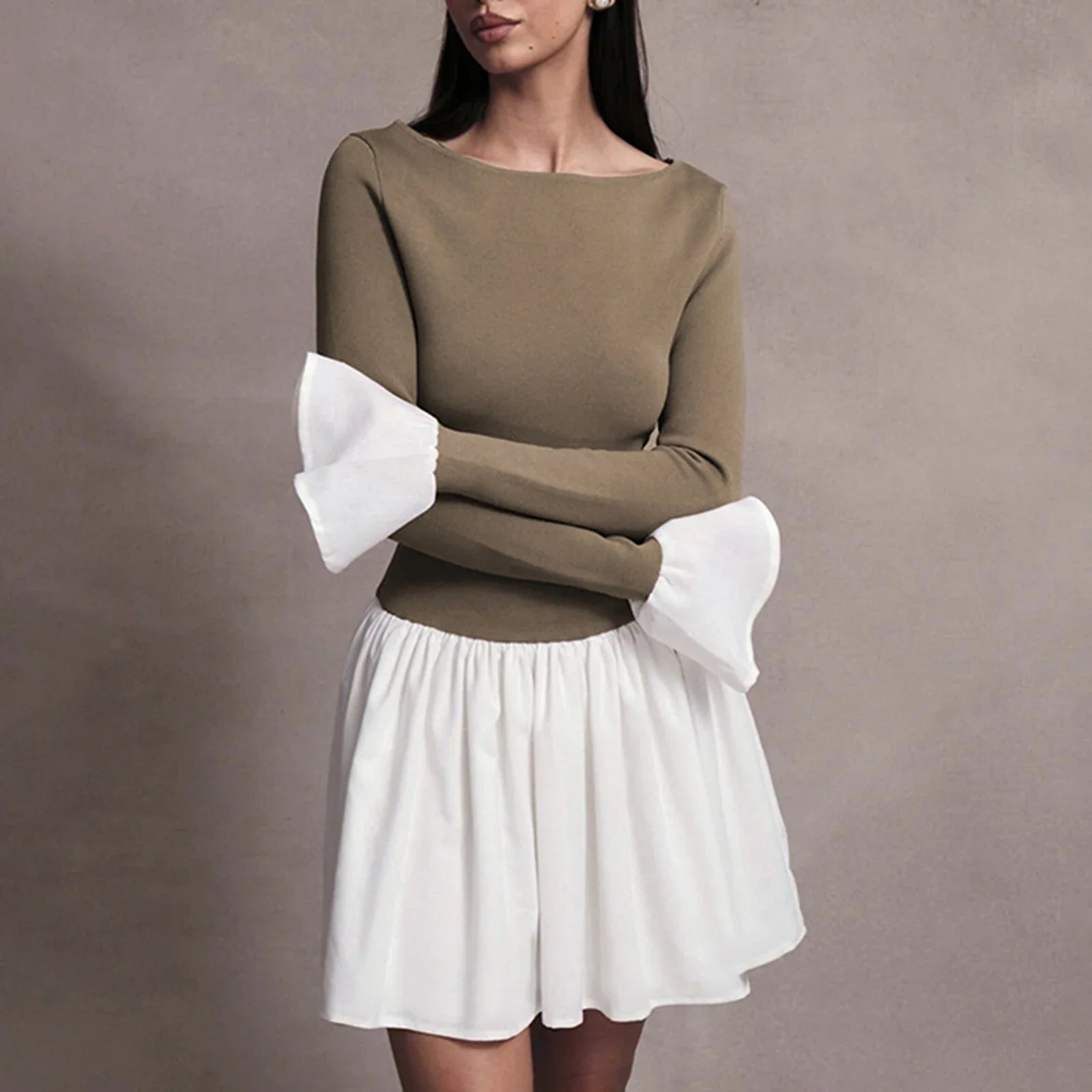 Patchwork Mini Dress For Women