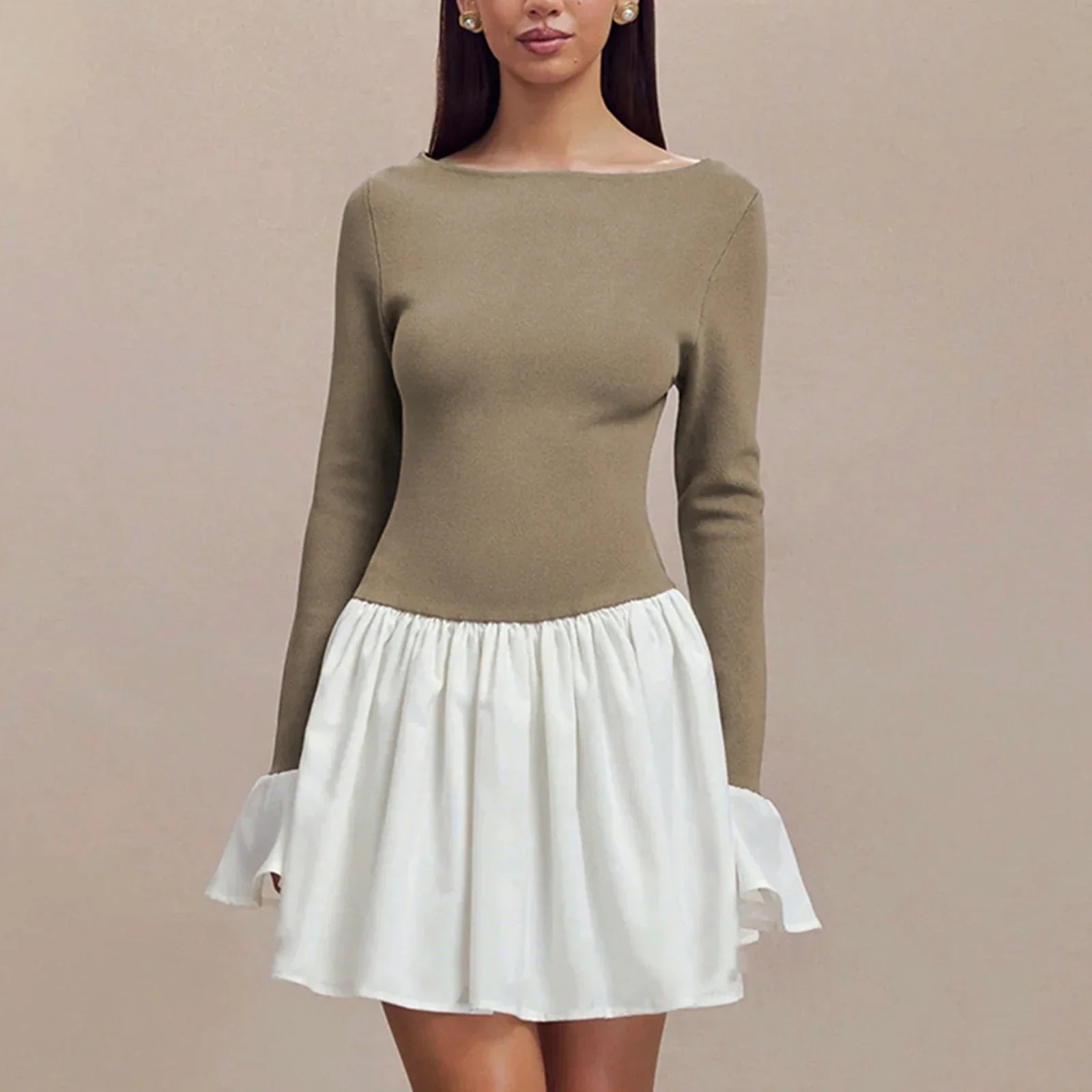 Patchwork Mini Dress For Women