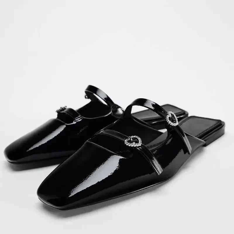 Patent Leather Black Women Flats