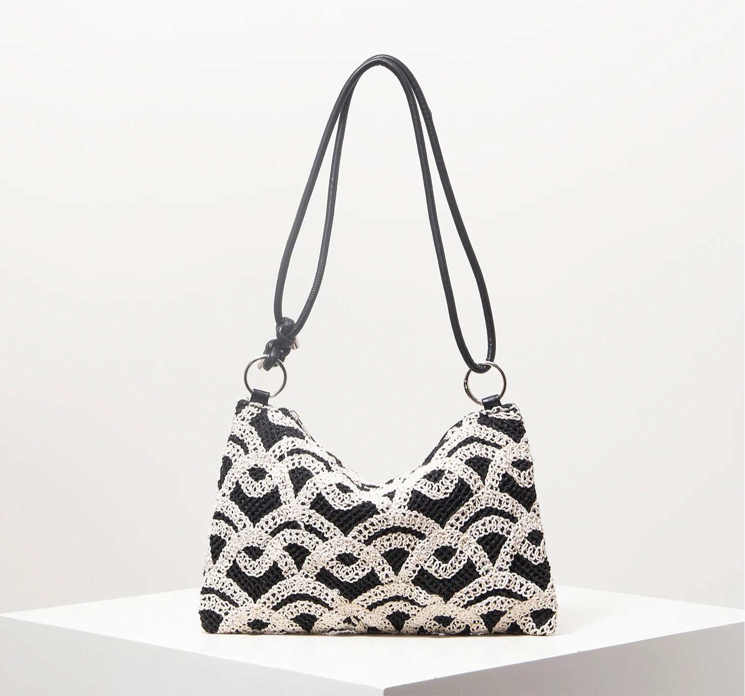 Pattern Hollow Knitting Shoulder Tote Bags for Ladies