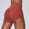 Peach Hip Raise Yoga Shorts For Women High Waist - Pomegranate Red / L - Other