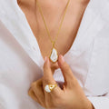 Pearl Necklace Irregular Geometric Pearl Pendant Necklace