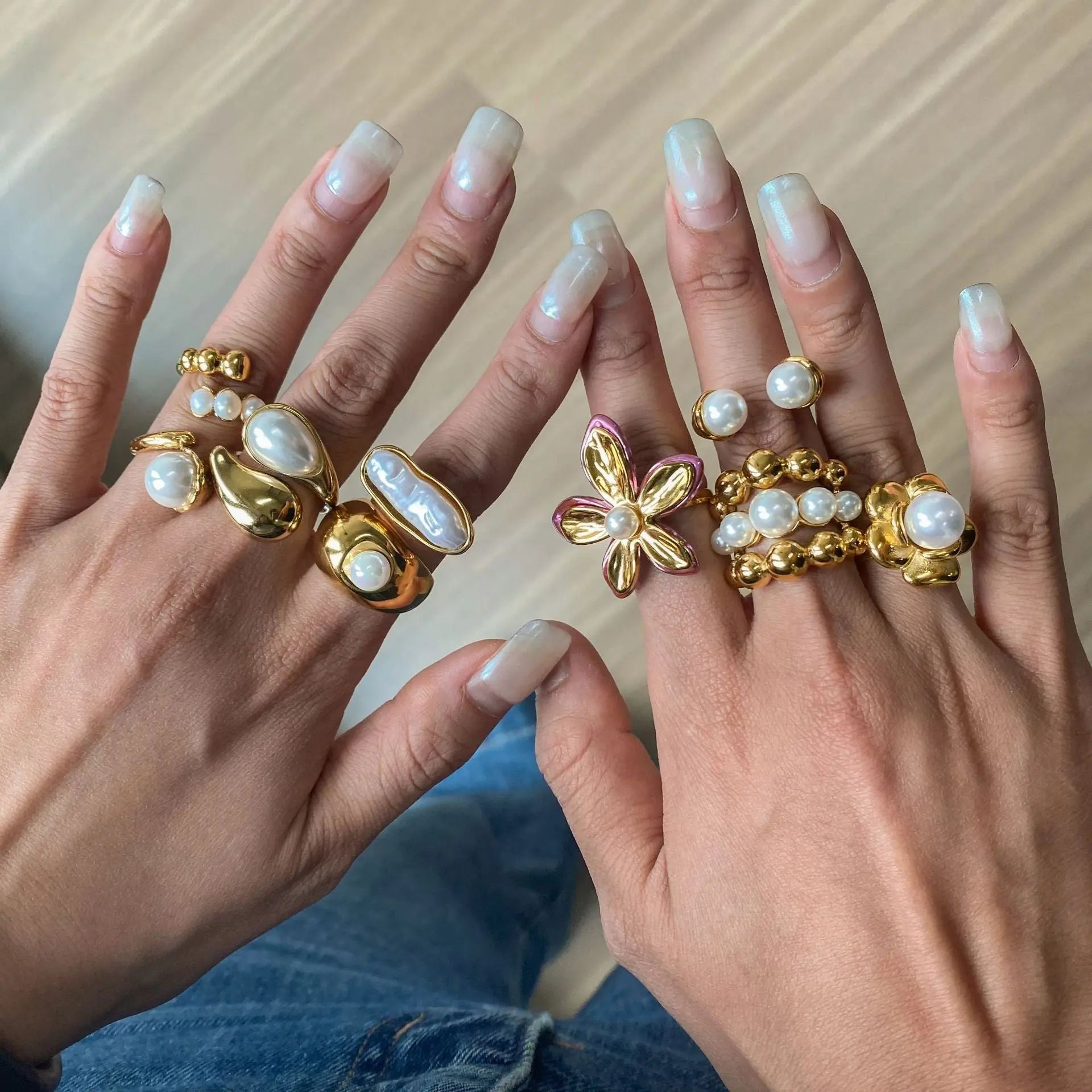 Pearl Ring Titanium Steel No Fading - electronic accessories