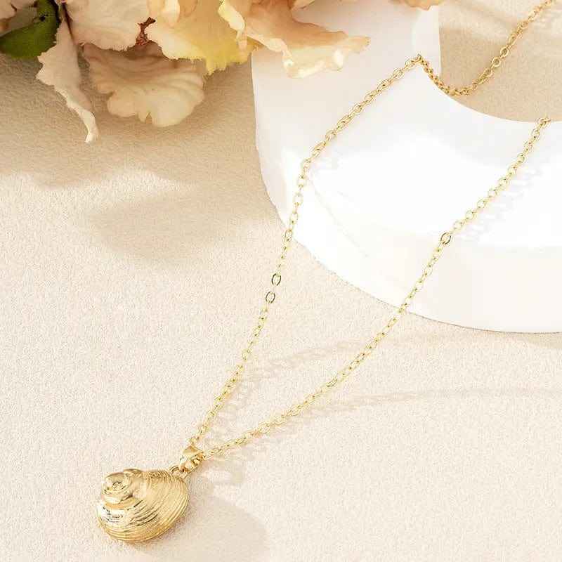 Pearl Shell Starfish Conch Pendant Necklace - Norellé