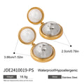 Pearl Two tone Round Earrings - JDE2410019-PS