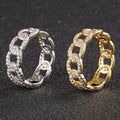 Personality Diamond Stud Cuban Ring Trendy Men And Women - White Gold Color / No 10 - electronic accessories