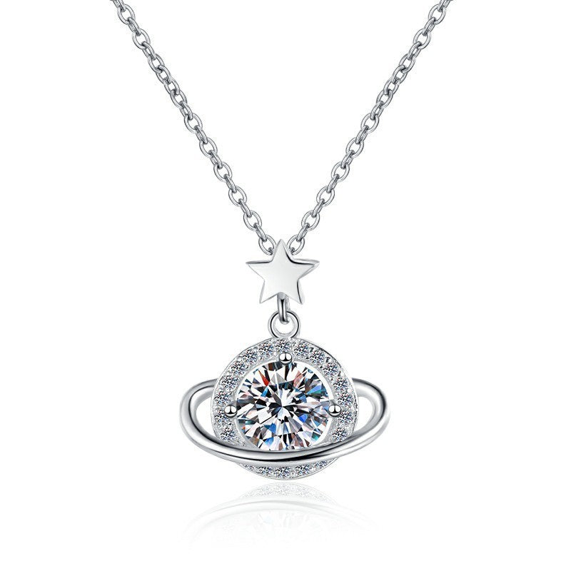 Planet Surround Necklace For Women XINGX Special-interest Design - White Gold Color - electronic accessories