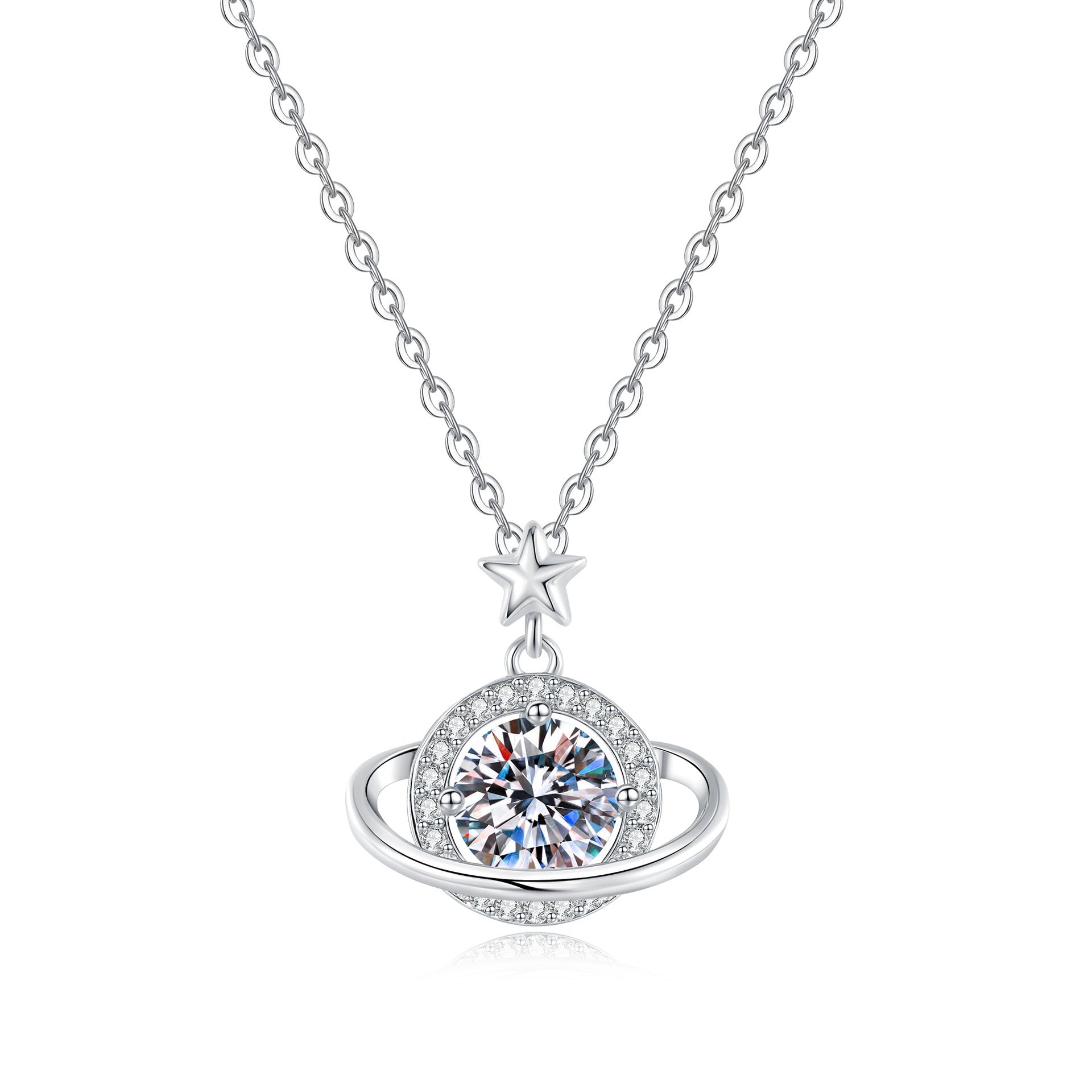 Planet Surround Necklace For Women XINGX Special-interest Design - White Gold Color - electronic accessories