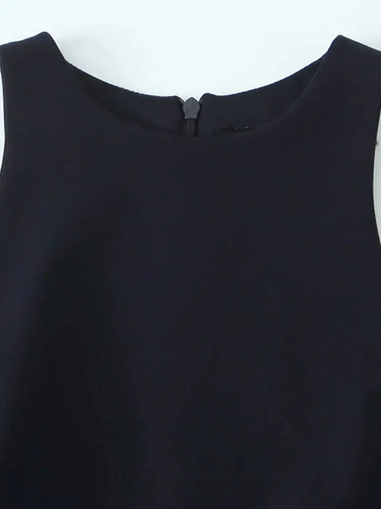 Pleated Mini Dress with Side Loops for Women Halter Neck Back - Other