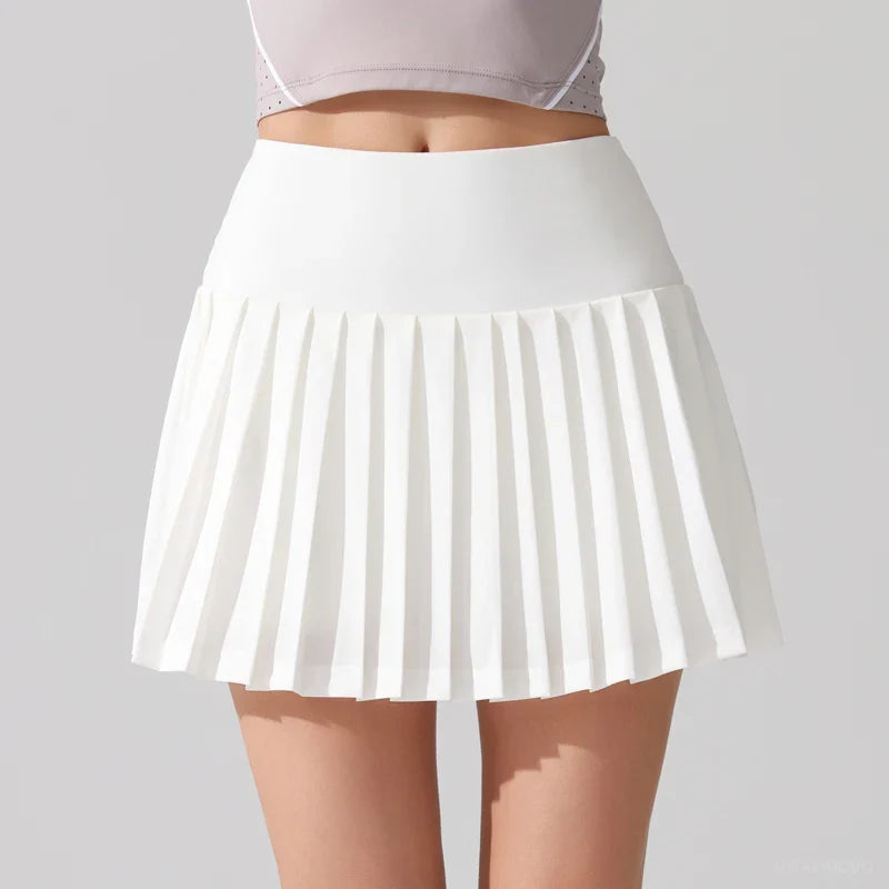 Pleated Tennis Skirt for Women - White / M