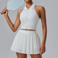 Plus Size S-3XL Women Tennis Sports Set - WHITE / M