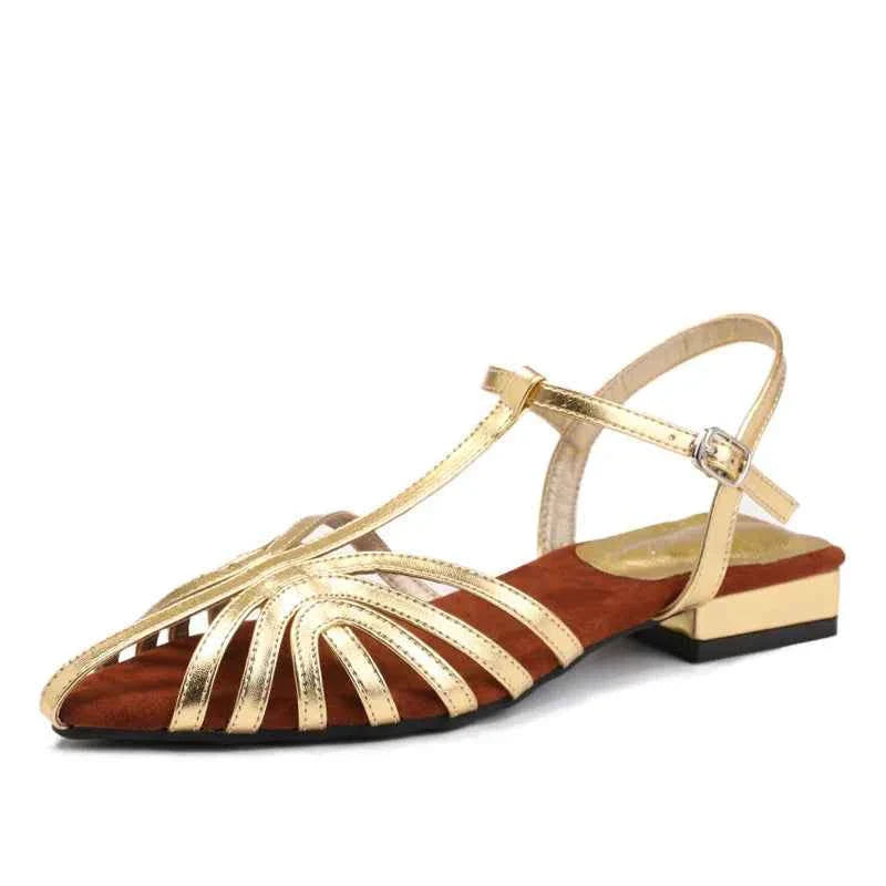 Pointed Toe Genuine Leather Slippers Women