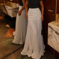 Polka Dot Floor-length Chiffon Skirt