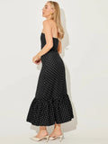 Polka Dot Off-shoulder Maxi Dress Women