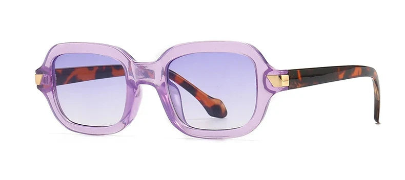 Popular Small Square Women’s Sunglasses - Purple Blue / picture color