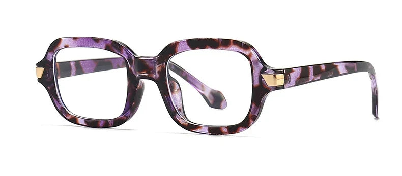 Popular Small Square Women’s Sunglasses - Purple Flower / picture color