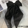 Premium Black Satin Barrettes Bow Hair Clip - style 11 / CN