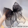 Premium Black Satin Barrettes Bow Hair Clip - style 18 / CN