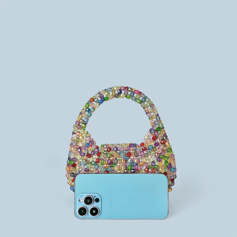 Premium Texture Handmade Beaded Mini Bead Bag