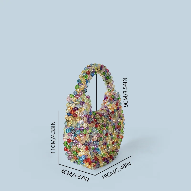 Premium Texture Handmade Beaded Mini Bead Bag