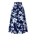 Printed A- Line Skirt Pleated Women - Dark Blue / L - Other