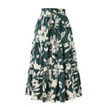 Printed A- Line Skirt Pleated Women - Green / L - Other