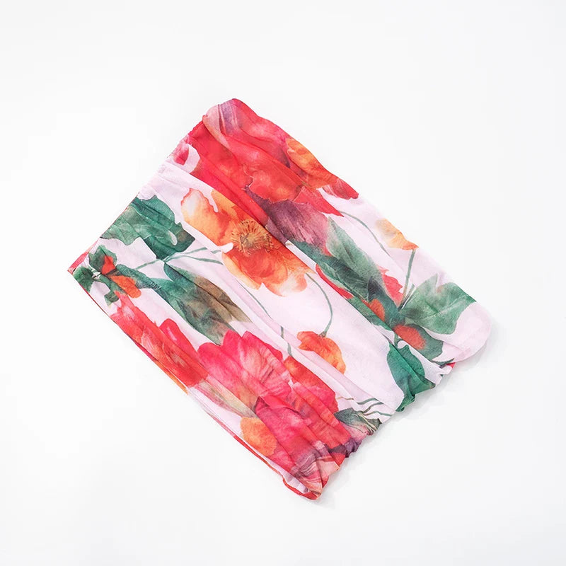 Printing Strapless Thin Tank Top