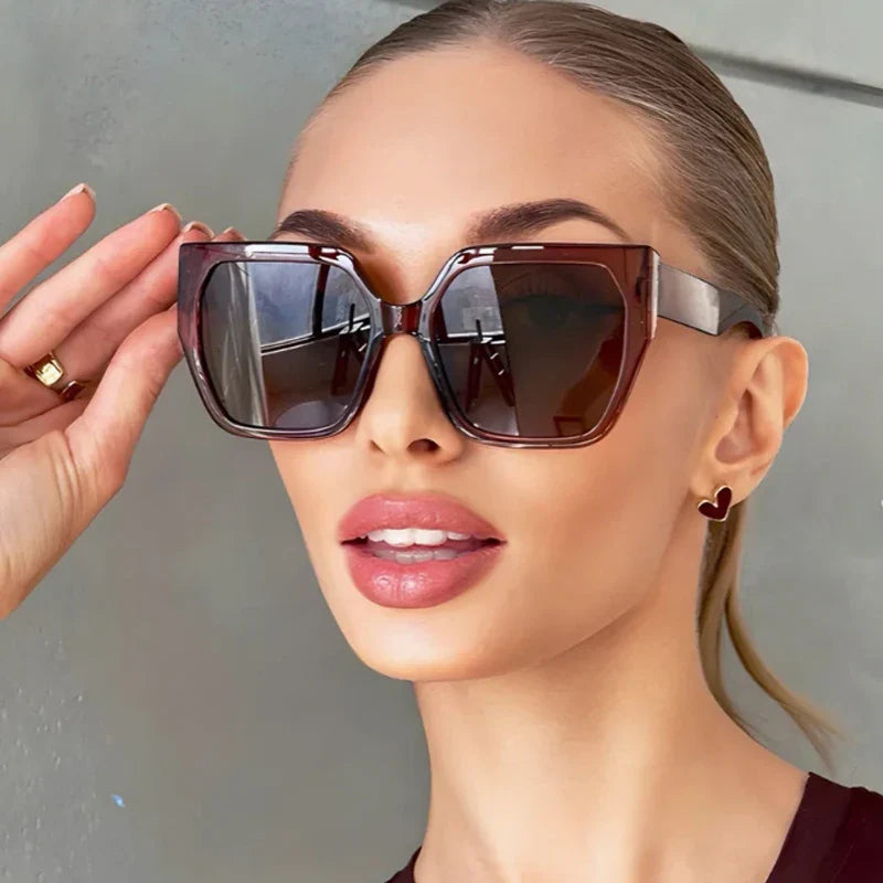 Protective Glasses 2pcs Large Frame Polygon Sunglasses