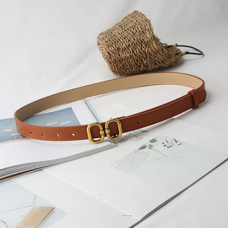 PU Leather Belt for Women - Brown / 103cm