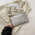 Pu Leather Underarm Tote Bag - Silver