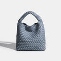PU Small size Hand-woven Bucket Bag High Quality - Haze blue / 22cmx22cmx11cm / CHINA