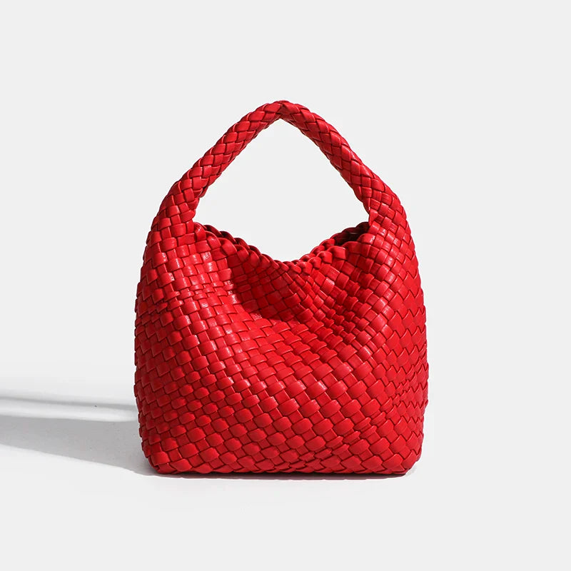 PU Women’s Braided Bag - Red / 22cmx22cmx11cm / CHINA