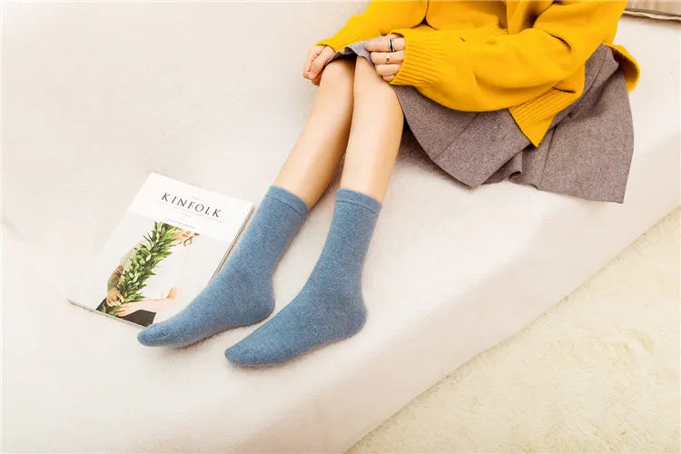 Pure Color Warm Winter Socks