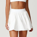 Quick-drying Tennis Skirt Anti-exposure Bottom Breathable Pocket Pettiskirt - Swan White / L - Other