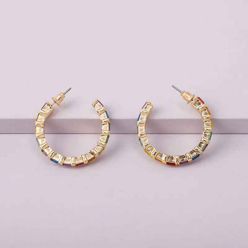 Rainbow Ring Ear Studs - E1013 Large - electronic accessories
