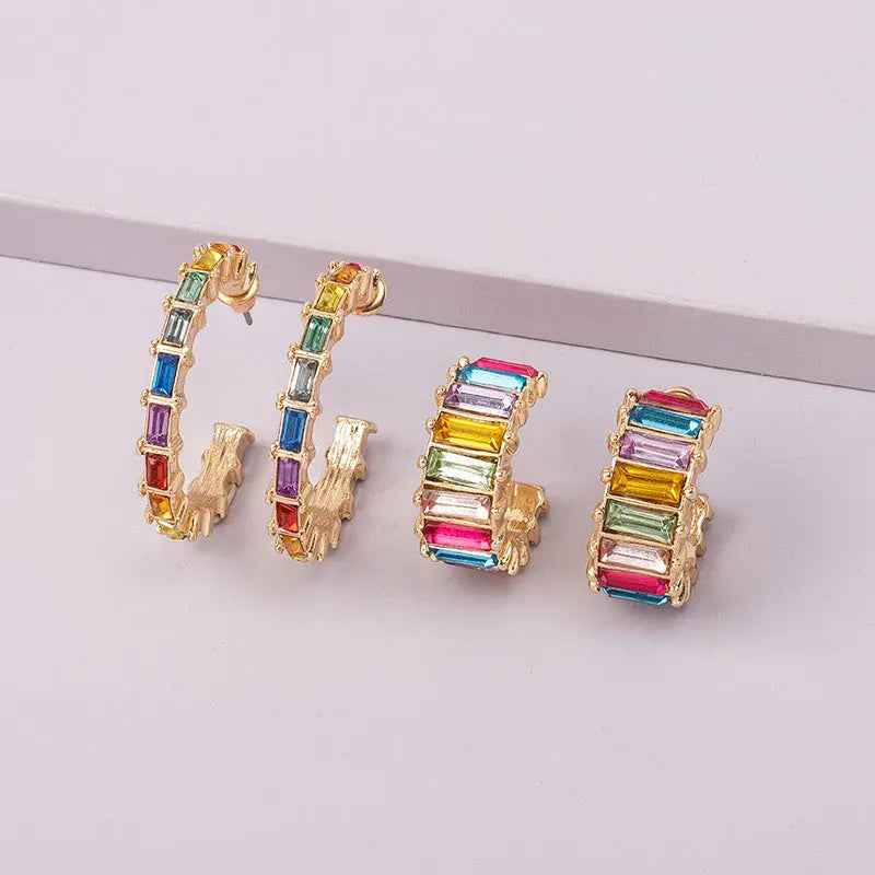 Rainbow Ring Ear Studs - E1013 Large - electronic accessories