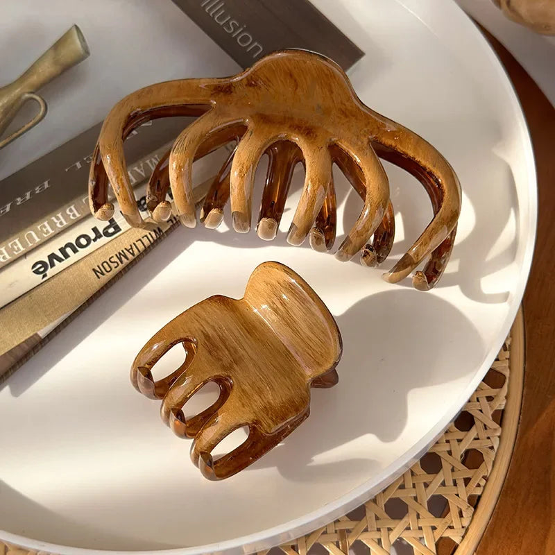 Raw Wood Color Texture Hair Claw