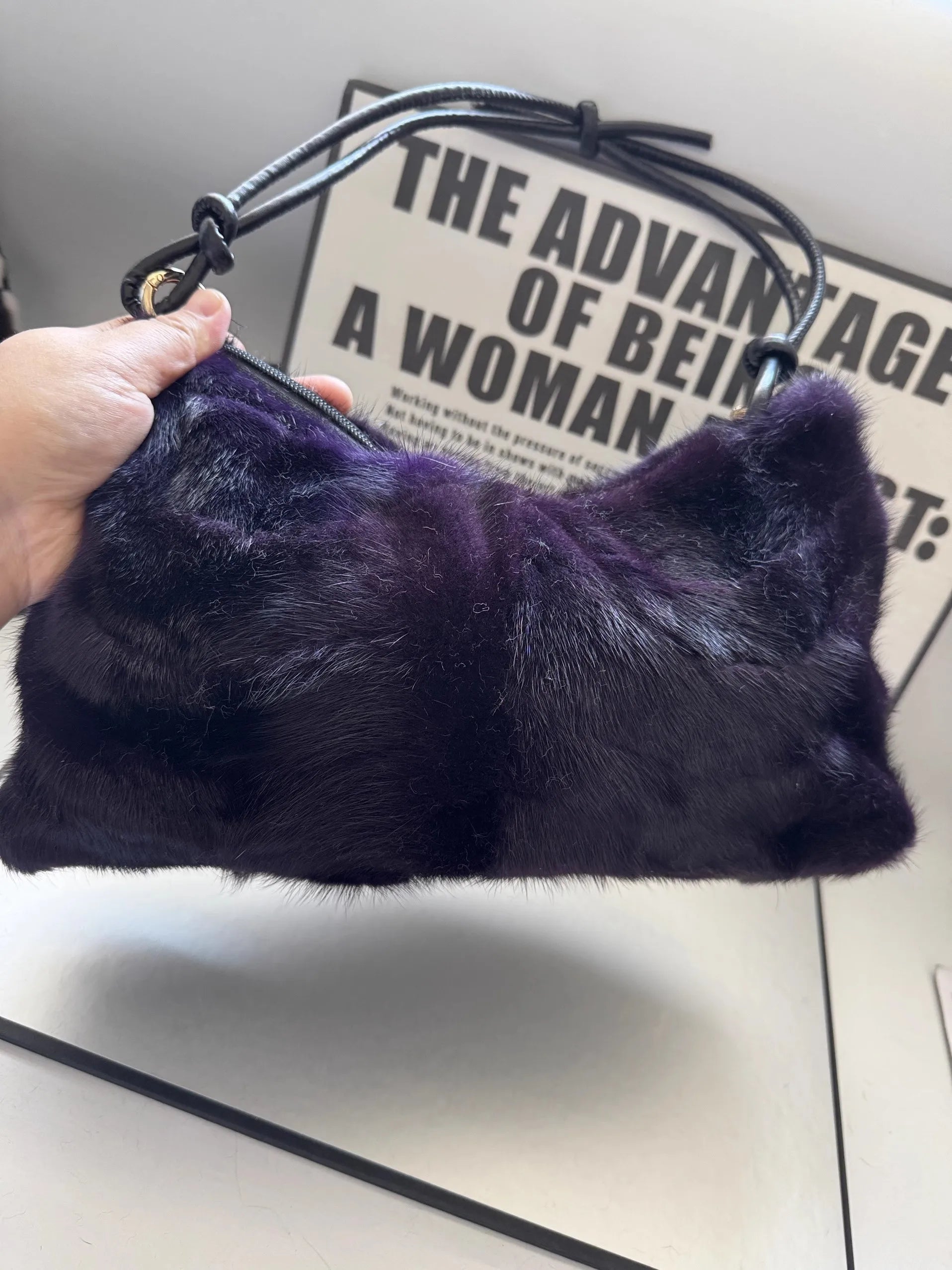 Real Mink Fur Bag Shoulder - 16