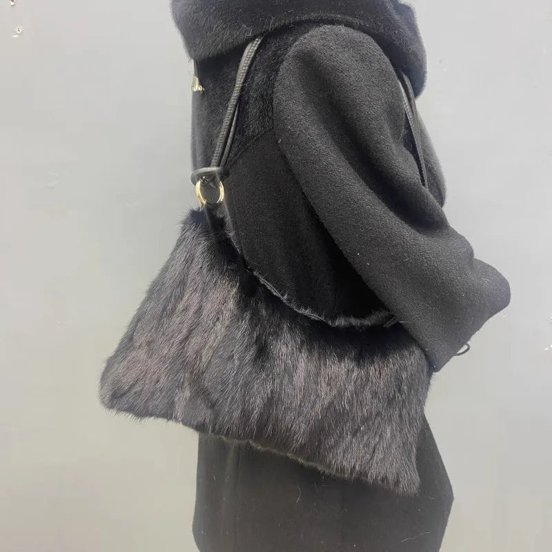 Real Mink Fur Bag Shoulder - 3
