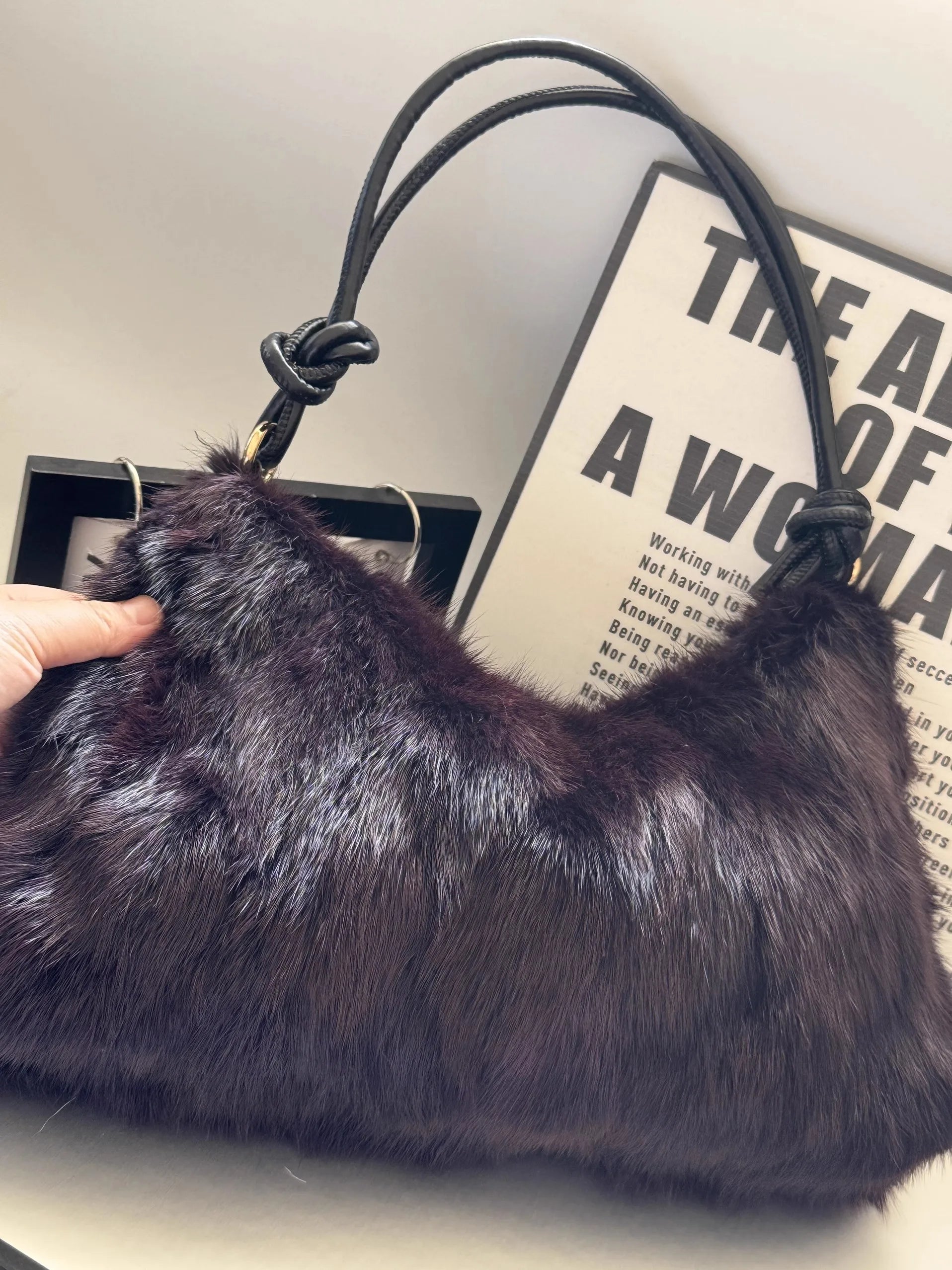 Real Mink Fur Bag Shoulder - 40
